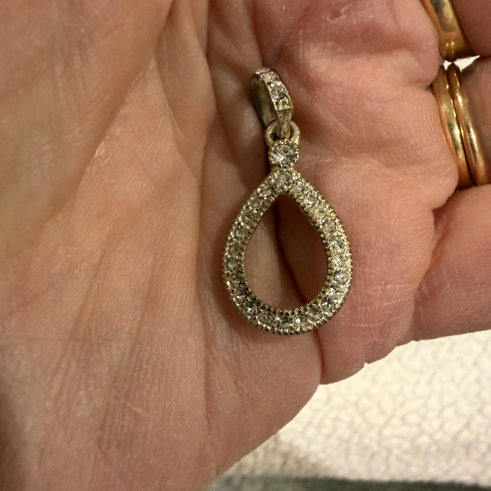 Elegant gold tone  diamond Teardrop / Pear shape Pendant